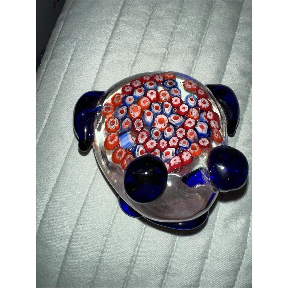 Murano Art Glass Millefiori Frog Figurine (4.5 by 4.5 by 3")